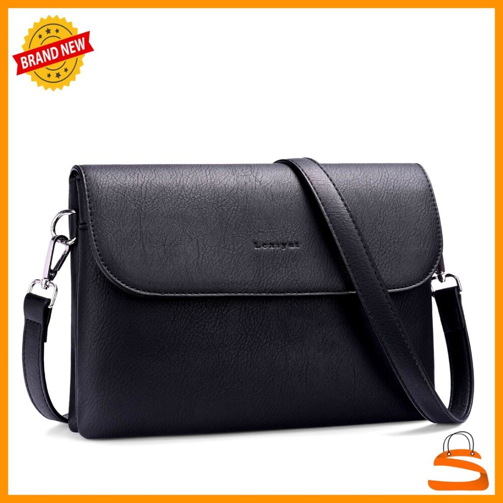 Small Vegan Leather Crossbody Bag Rfid Blocking Travel Purse 2 Straps
